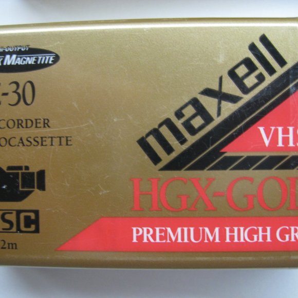 2 Maxell HGX-Gold TC-30 Premium High Grade Camcorder Blank Video Tape VHS-C NEW - Picture 3 of 9